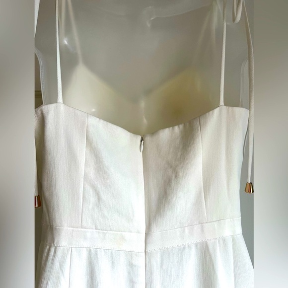 Elle Zeitoune - white tie strap midi ruffled kick-pleat party dress - Small - Picture 7 of 15